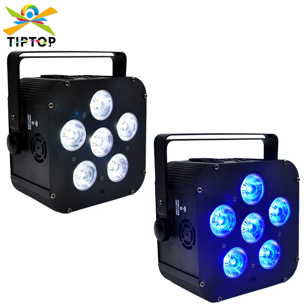 

TIPTOP TP-B0618F 6x18W Rgbaw UV 6in1 Battery Power Wireless DMX LED Par Light for Stage Lighting Infrared Controller CE ROHS
