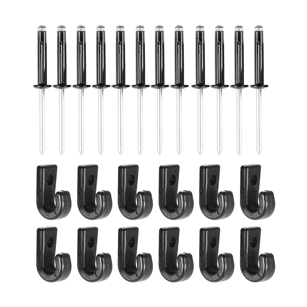 

1 set Set Lightweight Nylon Lashing Hooks for Bungee Cord Kayak Canoe Boat Elastic Tie Down Aluminum Rivets