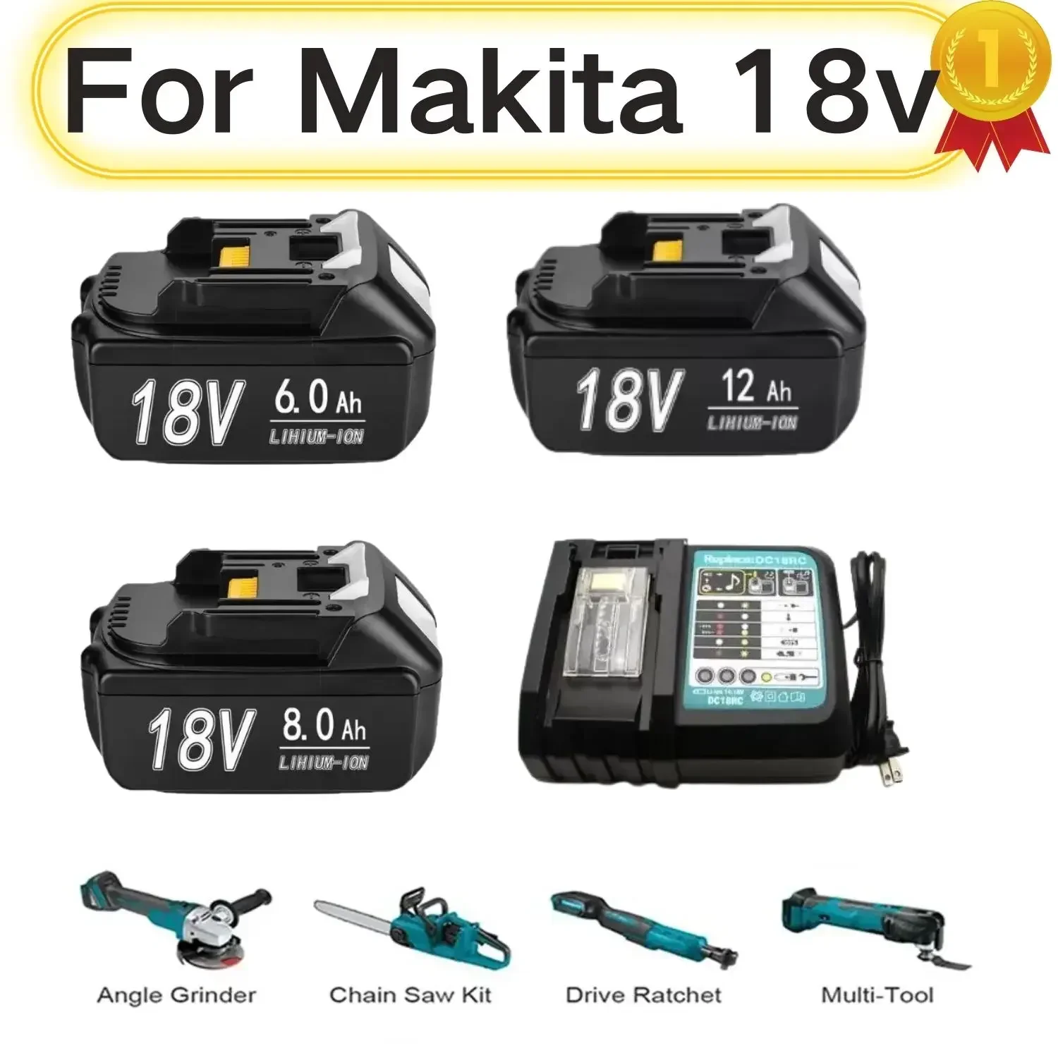 Bateria Recarregável para Makita, Original com LED, Substituição de Iões de Lítio, LXT, BL1860B, BL1860, BL1850, 18V, 12.0Ah