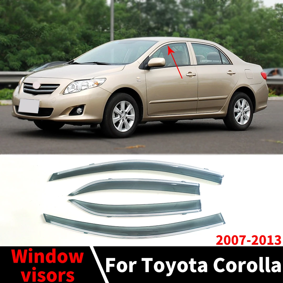 

Body Kit Tuning Accessories Decoration Exterior Part Trim For Toyota Corolla 2007-2013 Sedan Window Visors Rain Sun Guards