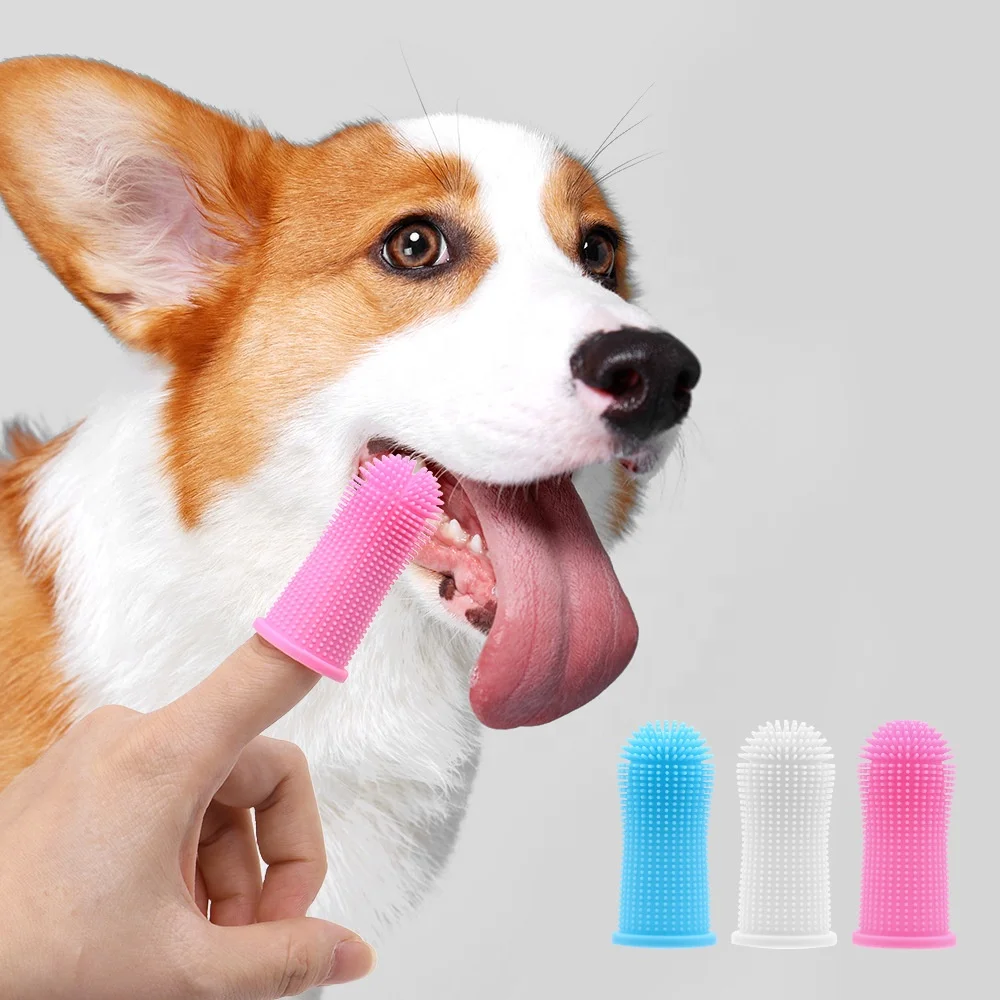 360 Degree Cat Finger Brush Design Dental Care Kit For Small/Medium/Large Cats Teeth Cleaning Toothpaste Bathroom Grooming