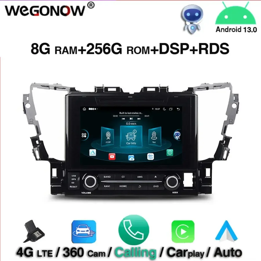 360 IPS Android 13.0 For Toyota Alphard 2015 8GB RAM 256GB ROM 8 Core Car DVD Player Wifi 4G LTE Bluetooth 5.0 RADIO GPS map