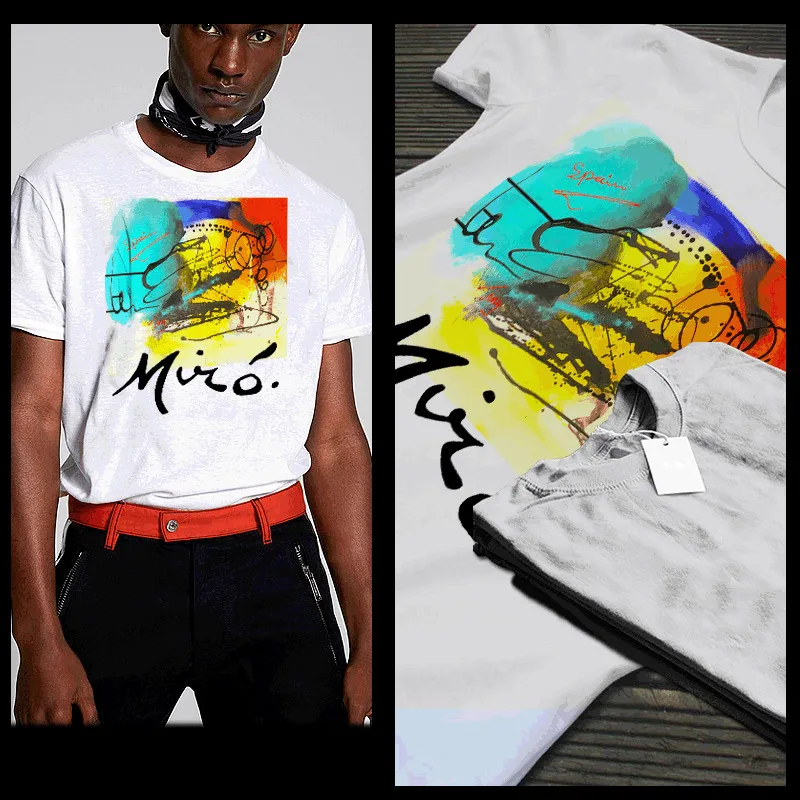 

Футболка с абстрактным искусством, красочная картина, испанский влиятельный пост Пикассо, современное искусство