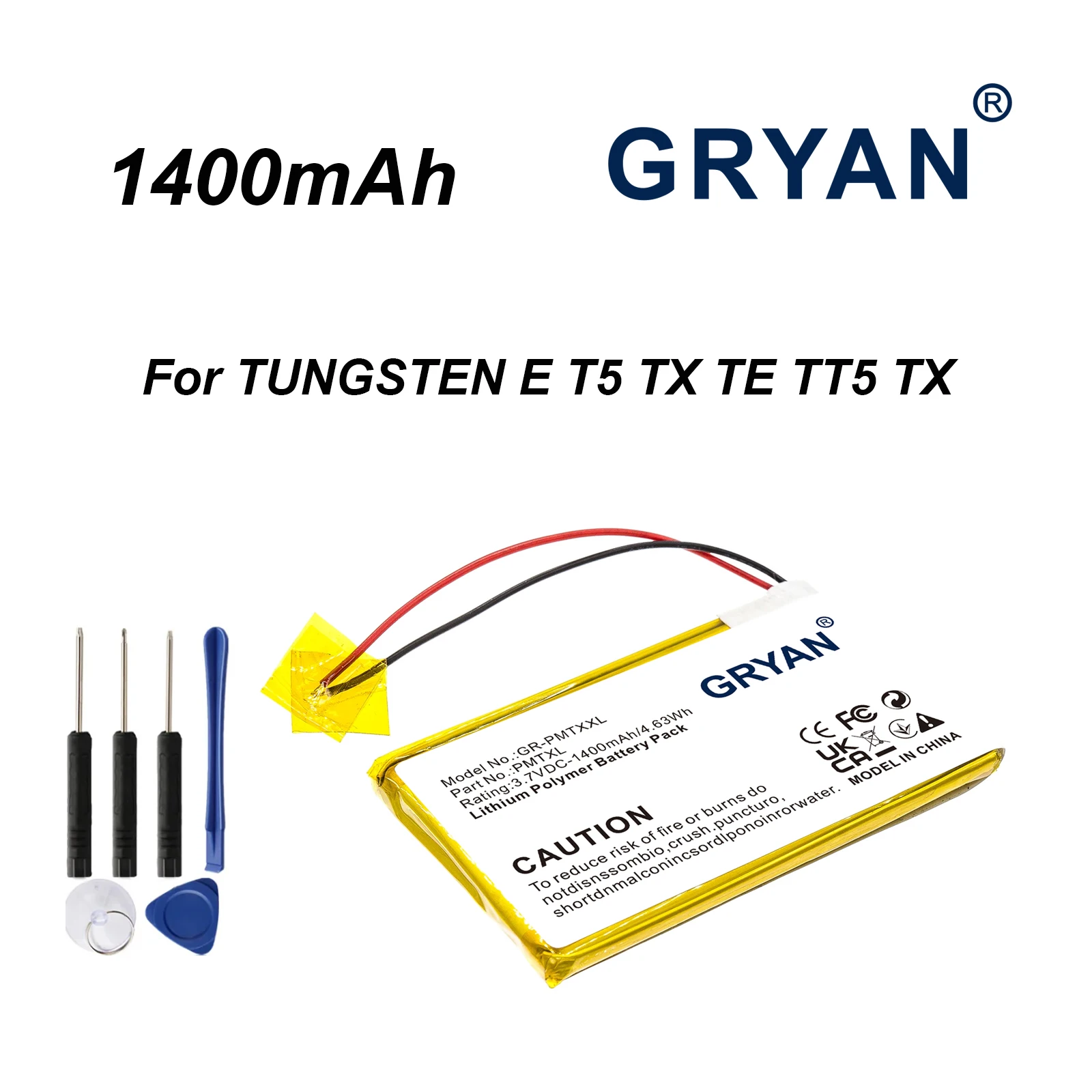 Batería para PDA, Pocket PC, para Palm TungstenTUNGSTEN E T5 TX TE TT5 TX, 1400mAh, tipo polímero de litio, voltaje 3.70V