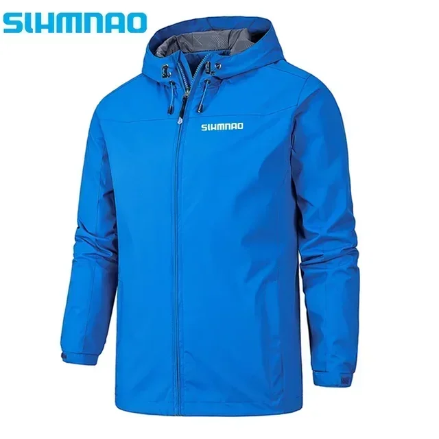 

"2025 Spring and Autumn Men's Zippered hooded waterproof Fishing Jacket, fashionable winter Outdoor windproof Mountaineering Rai