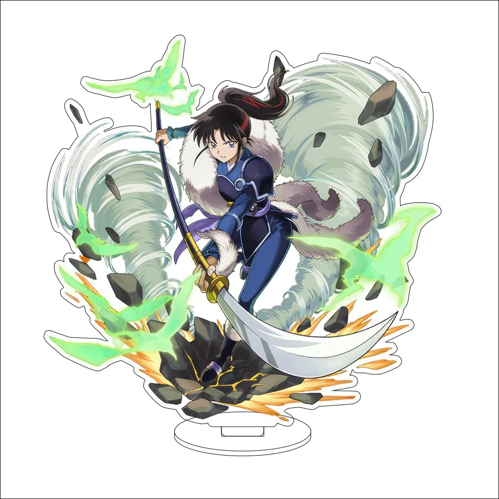 Figura de acrílico de 16 cm de los personajes de anime Inuyasha: Kagome, Higurashi Kikyo, Sesshomaru, Miroku, Rin, Sango, Shippo y Naraku, con soporte grande, ideal como adorno.