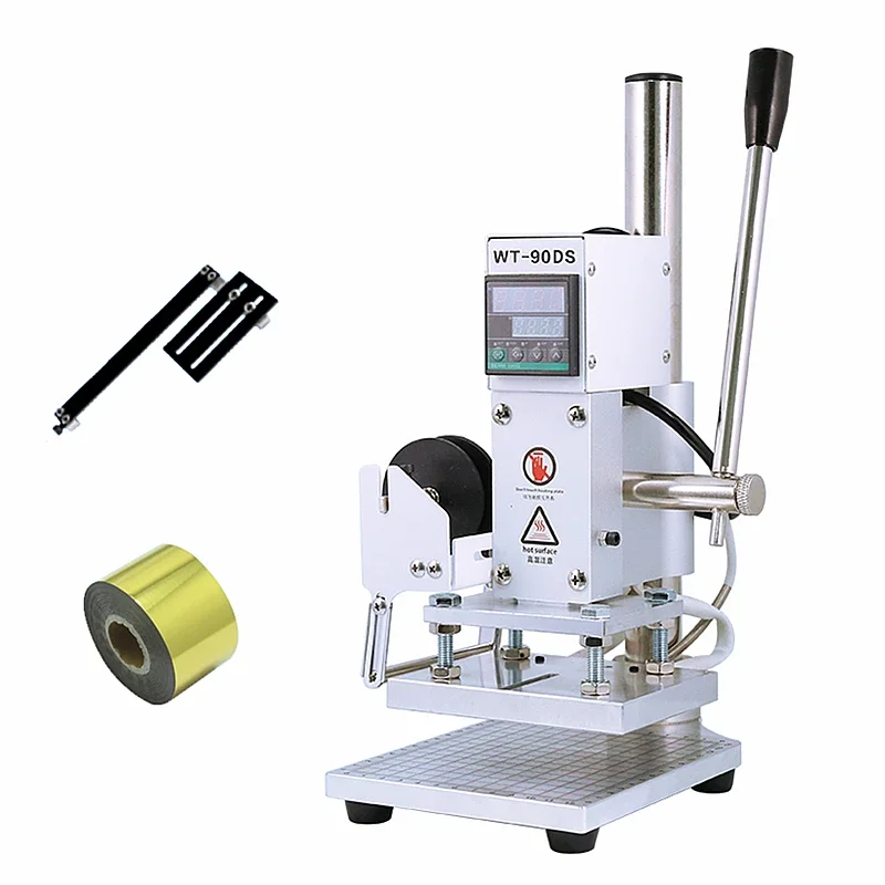 Manual Embossing Machine with Positioning Slider Hot Stamping Bronzing Machine for PVC Leather Paper Emboss Logo High Quality