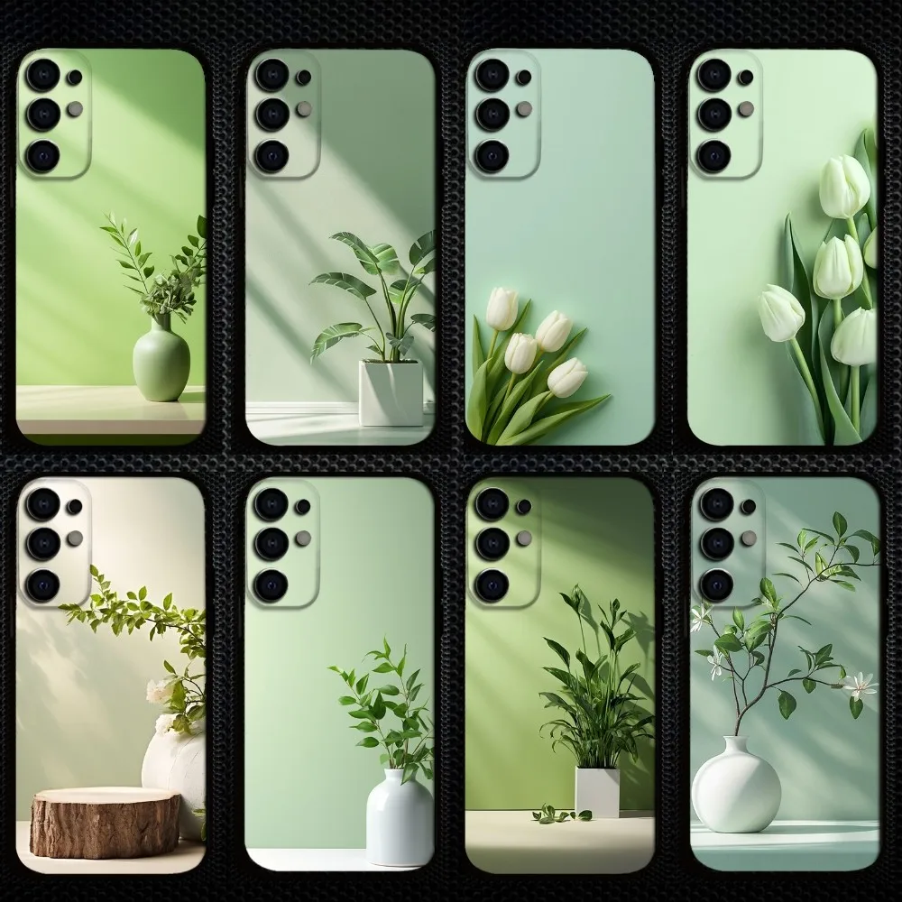 

beautiful flower green Phone Case For Samsung S25/S24/S23/S22/S21/S20/Plus,Fe,Lite/Others Black Cover