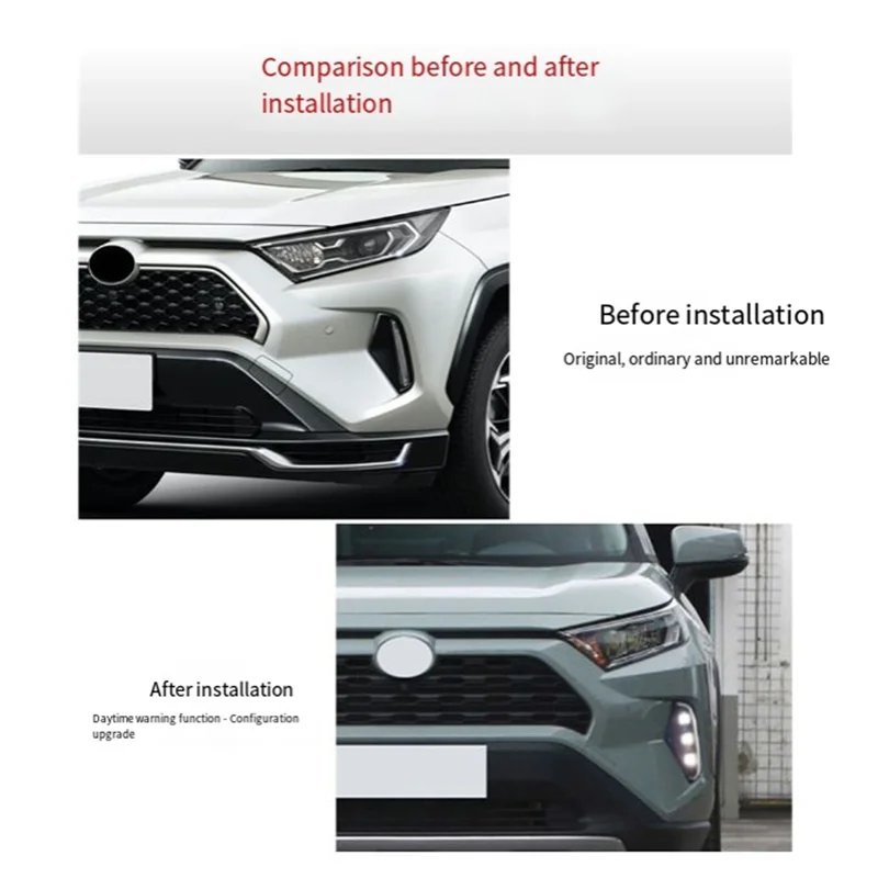 لتويوتا RAV4 2019-2022 متوافق 1 زوج LED النهار تشغيل ضوء السيارة بدوره مصباح إشارة