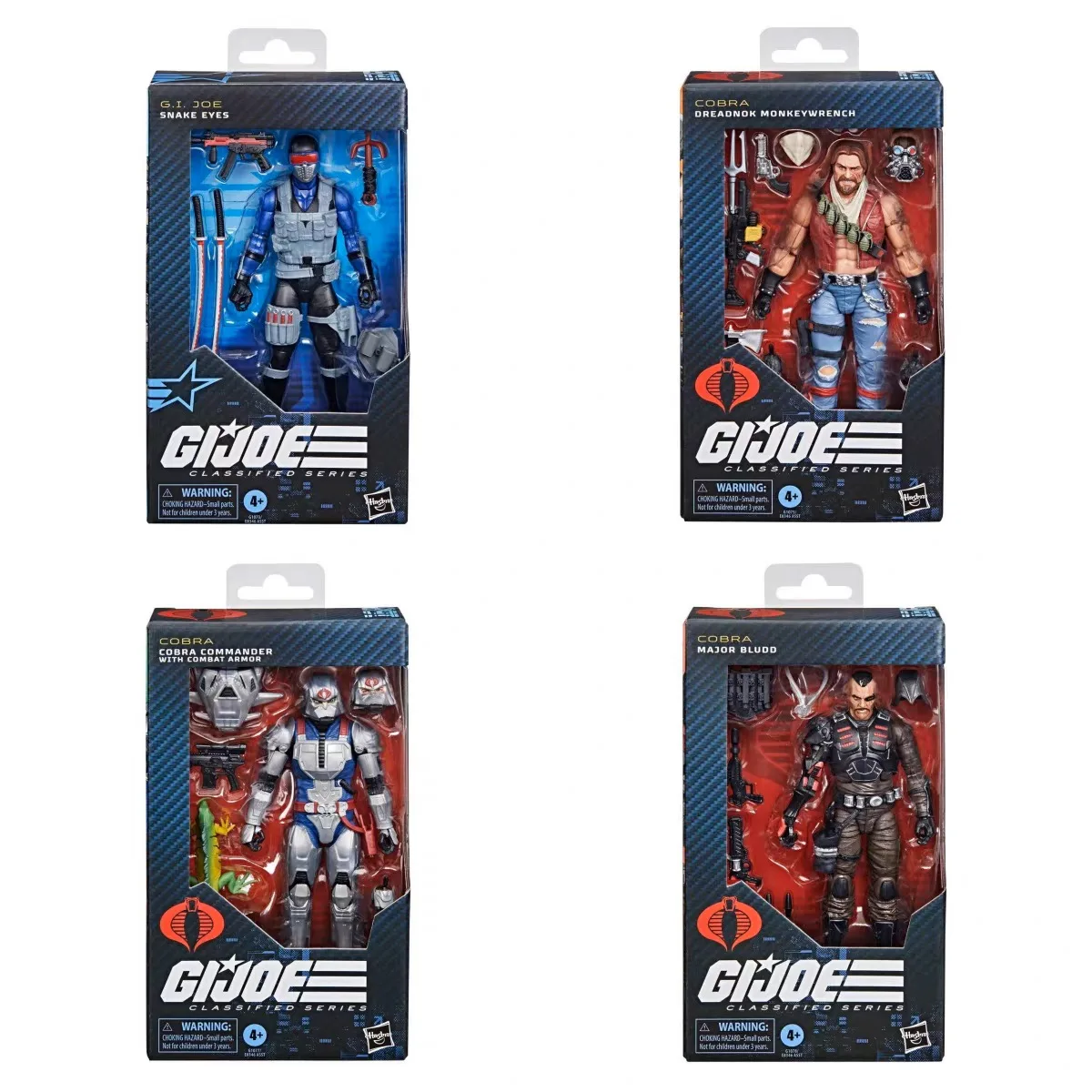 

Original G.I. Joe Classified Series Snake Eyes Major Bludd 168 Cobra Commander With Combat Armour Collectible Action Figure Toys
