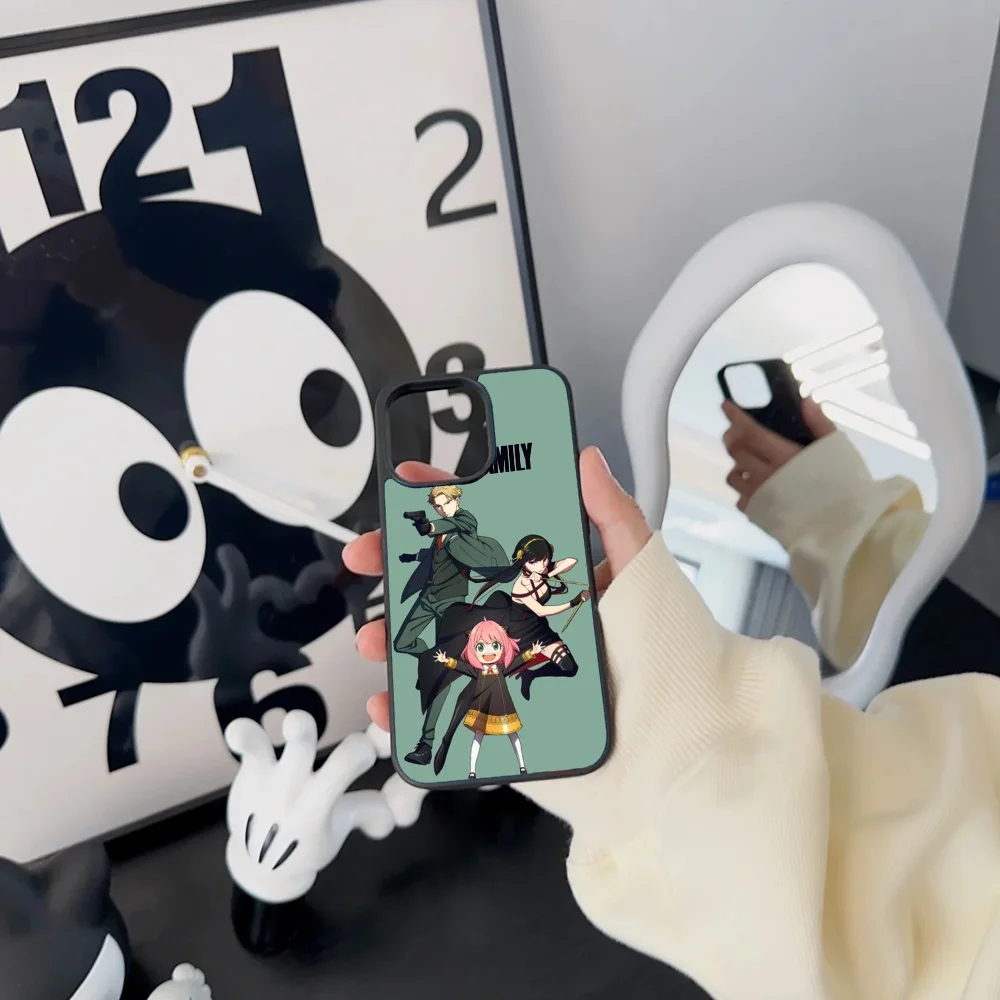 Spy X Family Anime Phone Case For IPhone 11 12 13 14 15 16 Plus Pro Max Mirror Acrylic PC TPU Cover