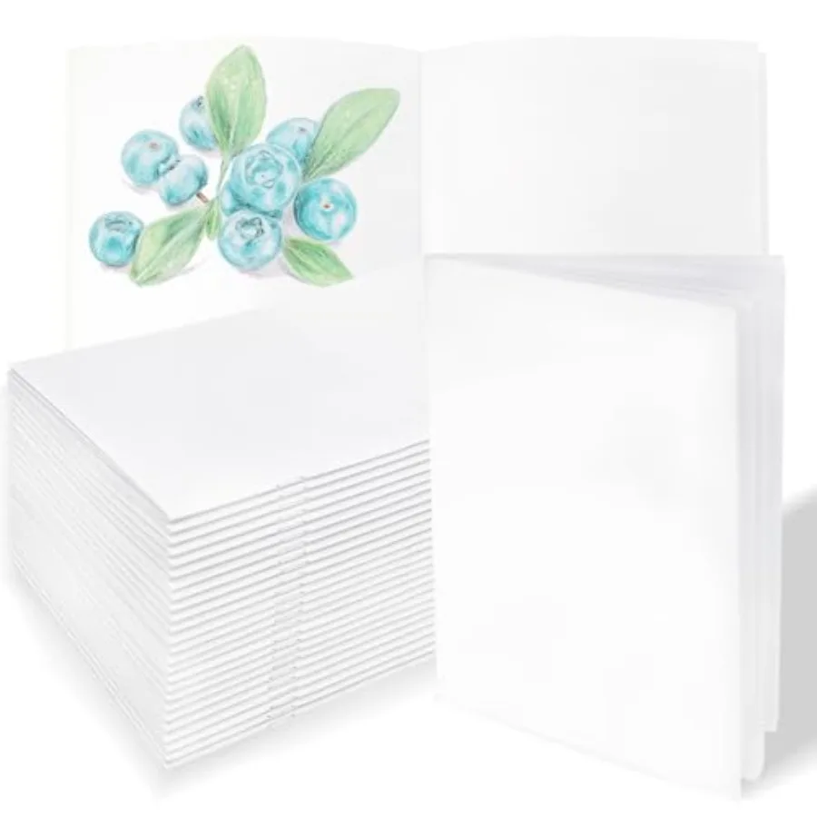 

100 шт. белых блокнотов без разлиновки (5,5 x 8,5 дюймов) – ежедневник/скетчбук для письма, рисования, создания историй, 24 страницы, перфорированные