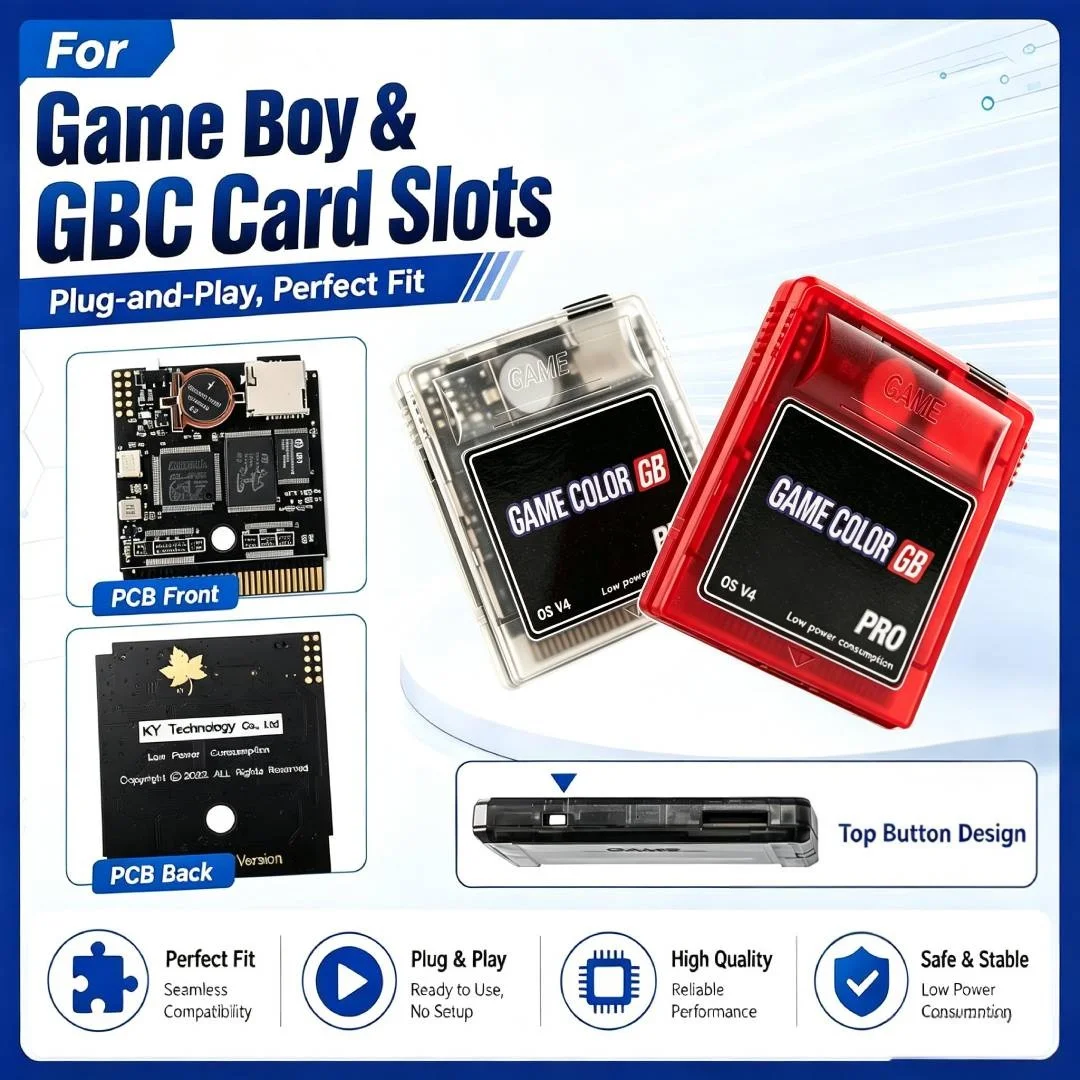 2250 In 1 For GB GBC Game Cartridge With 8GB Micro SD Card For Gameboy Color Game Boy Retro Consoles Multiple Color
