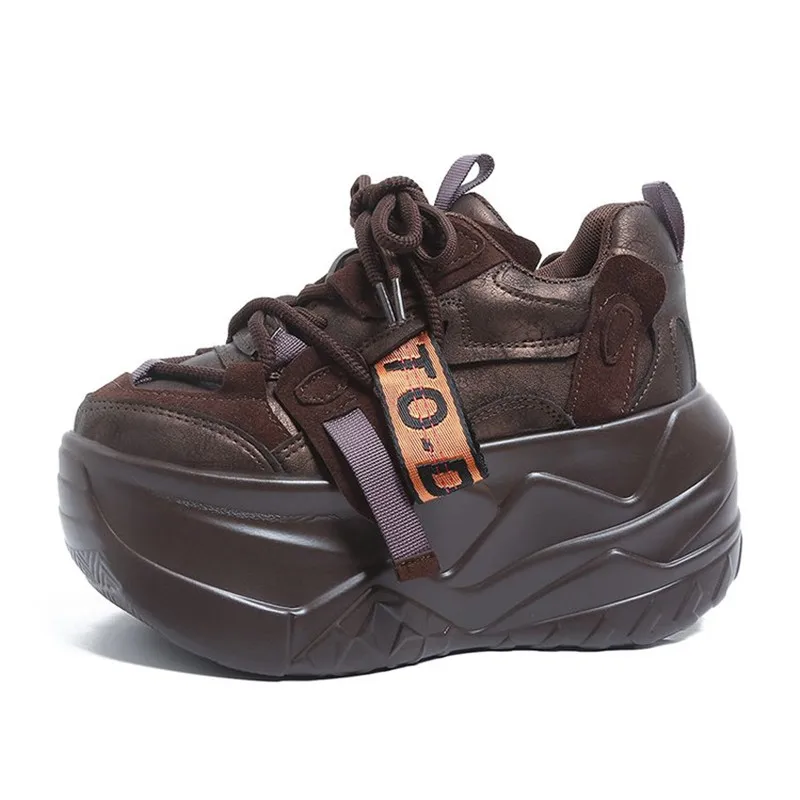 أحذية جلدية جديدة للنساء بأربطة أحذية نسائية فلكنيز ربيعية بمقدمة مستديرة متينة قابلة للتنفس أحذية رياضية كاجوال مكتنزة #5