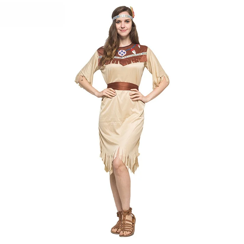 Indisches Kostüm für Erwachsene, Halloween, Cosplay, Tanzaufführung, Indigus-Volksoutfit, traditionelles ethnisches Bühnenkostüm
