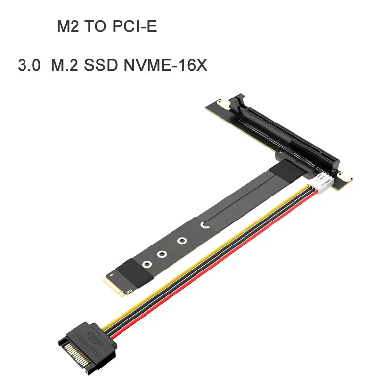 M2 à PCIE Riser PCIe x16 PCI-E3.0 1x à M.2 NVMe M clé 2280 Riser carte Gen3.0 câble M2 Key-M rallonge pci-express x4