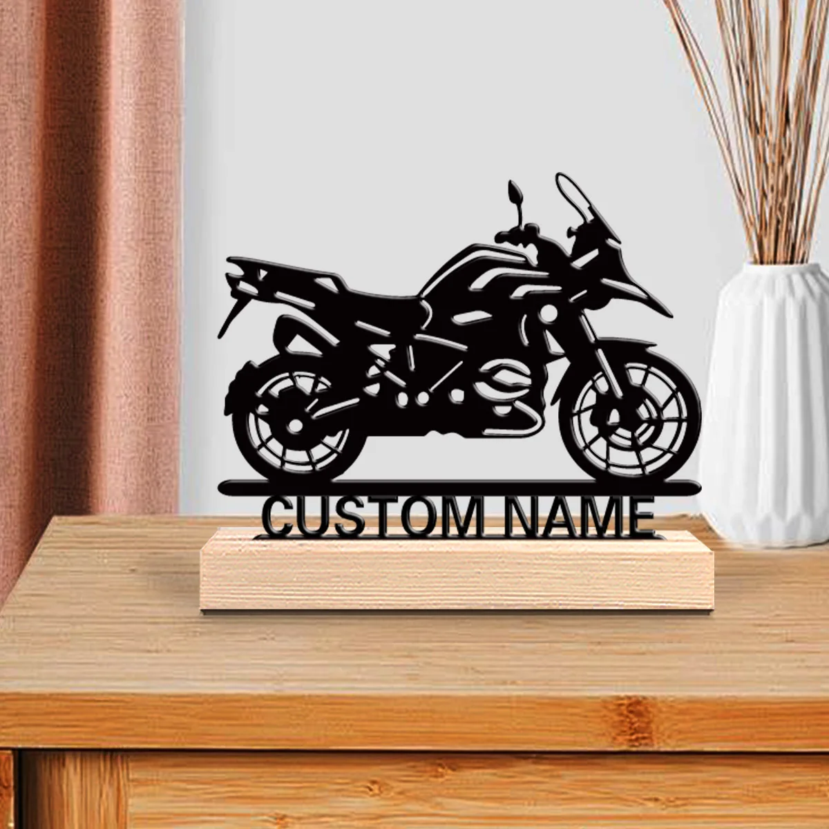 1 قطعة مادة خشبية متينة اسم شخصي مصنوع يدويًا بحروف مخطوطة أنيقة