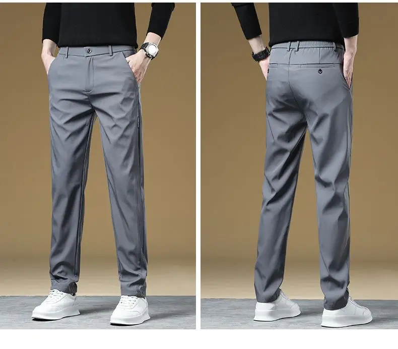 Herren-Herbst-Winter-Hose, dick, warm, Business, gerade geschnitten, lässig, modisch, koreanischer Fleece-Stil, schwarz, grau, Baggy, Y2K-Hose, vielseitig einsetzbar – Detail 19