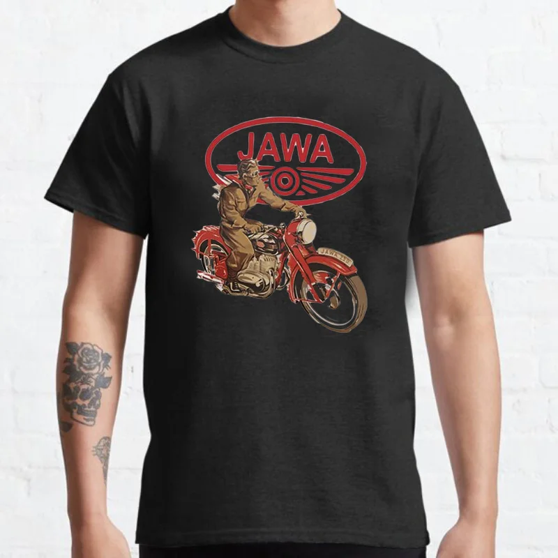 Vintage Motorcycle T Shirt Humor Funny Jawa Men Graphic Tshirts Women Male Harajuku Hip-hop Style Streetwear Camisetas Tops Tee