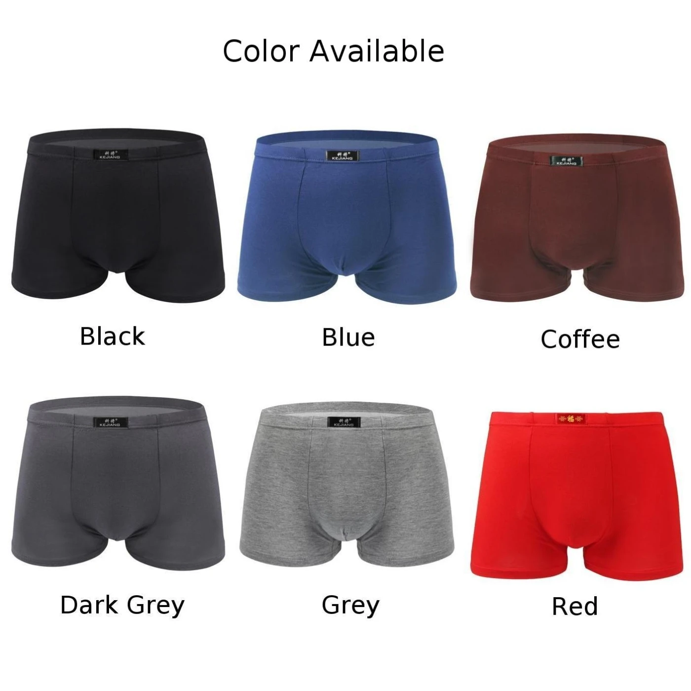 Cuecas Boxer Modal Monocromáticas para Homens, Troncos de Roupa Interior Confortáveis, Tamanho Grande, Azul, Café, Vermelho, Cinza, Preto, XL, 4XL