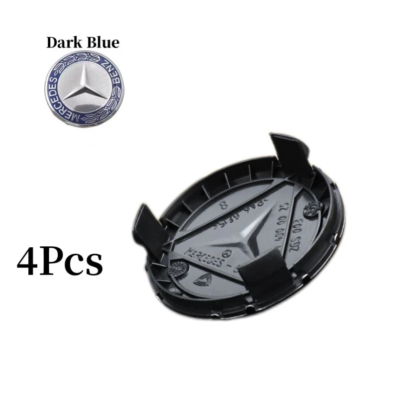 4Pcs 75MM automobile hub center cover is suitable for Mercedes-Benz B/C/E/S A C200L GLK CLA GLC retro gold multicolor optional.