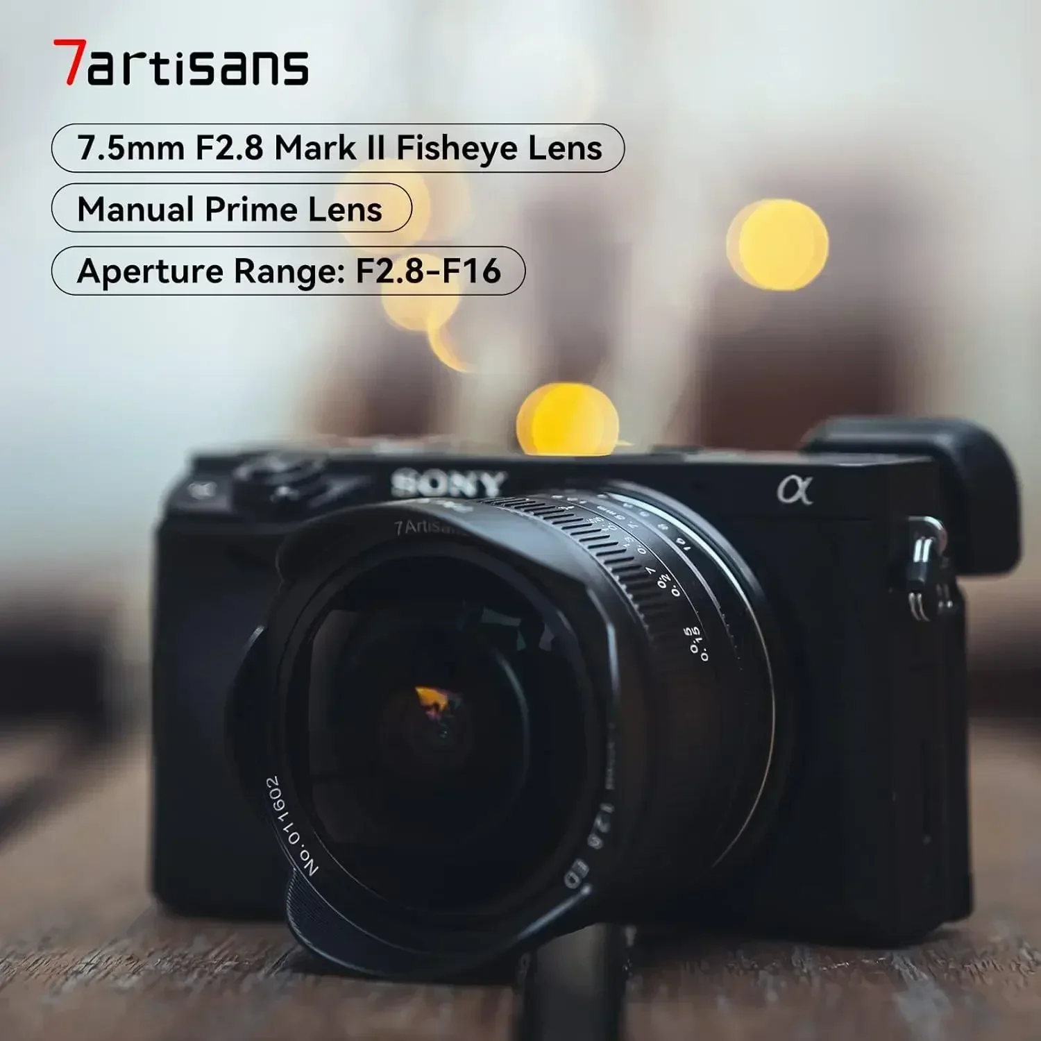 7Artisans 7.5mm F2.8 II Fisheye Lens Wide Angle Manual Focus Fixed for Sony E Fuji XF Nikon Z Micro M4/3 Canon EOS-M M50