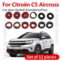 Para 2017-2025 Citron C5 Aircross tira de puerta de coche Protector de sellado de doble capa de goma tira de sellado insonorizada a prueba de polvo 12 Uds