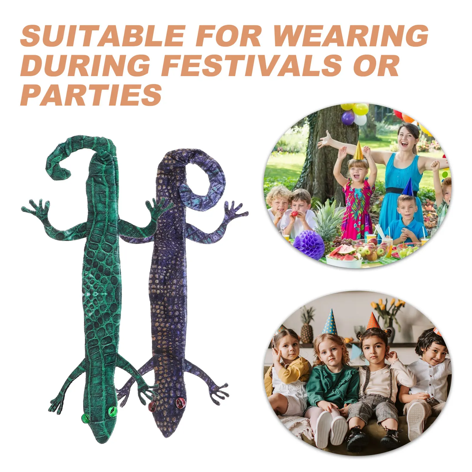 

4 Pcs Animal Bracelet Lizard Wrist Band Birthday Party Supplies Themed Steel Slap Bracelets