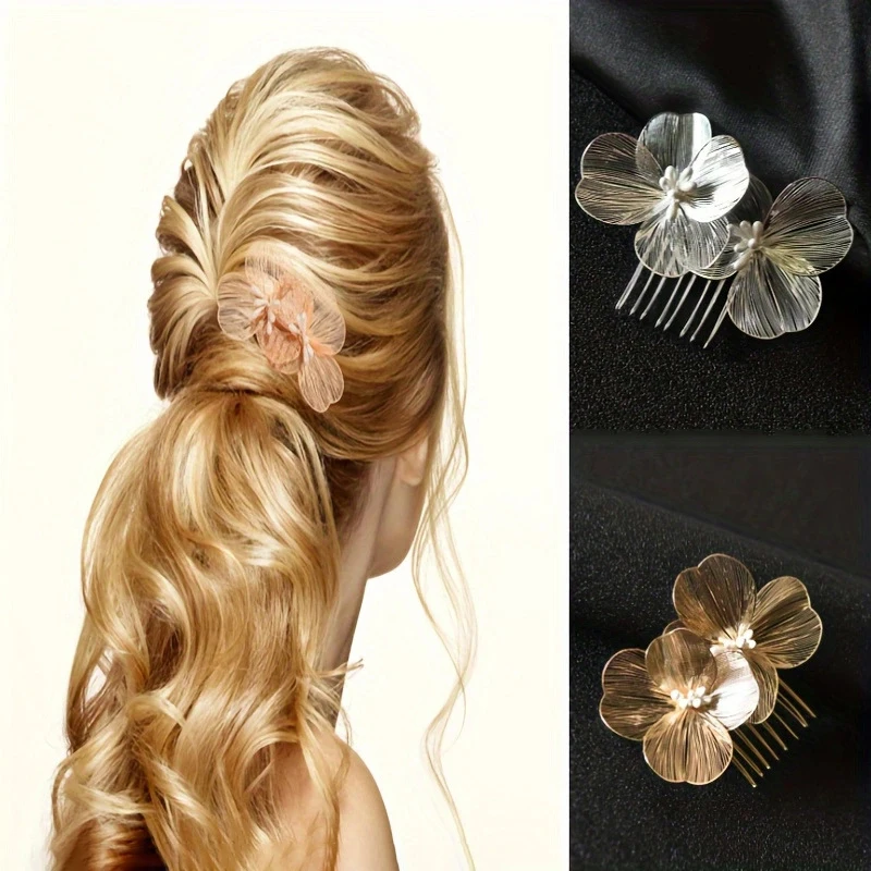 

Заколка для волос с цветком в древнем стиле для женщин и девочек, свадебные аксессуары для волос, свадебные гребни для волос, головной убор подружки невесты, подарки