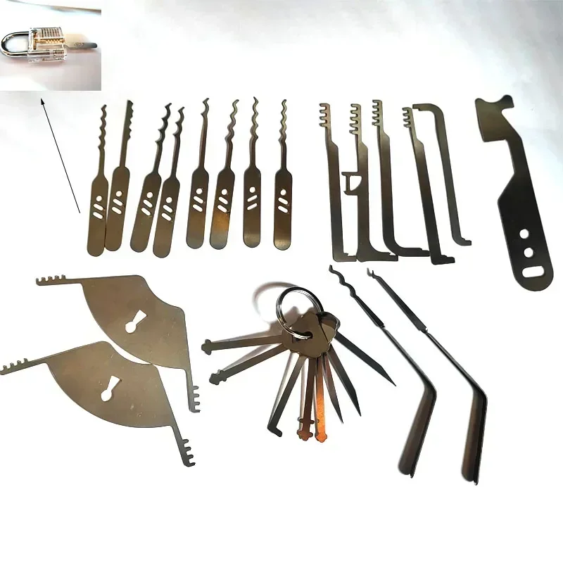 Edc multiferramenta ferramenta de reparo de porta pente bypass lockpicks ferramentas de serralheiro bloqueio mestre para todas as fechaduras conjunto de manutenção de bloqueio combinado mestre