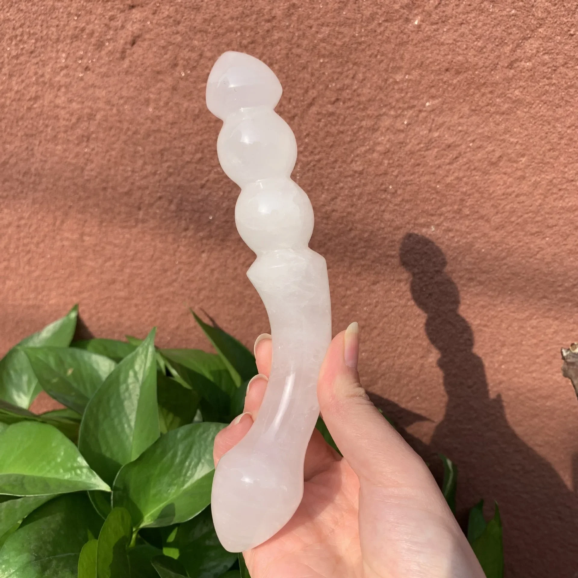 White Crystal Massage Stick Natural Rose Quartz Wands Good Quality Crystal Massage  Stone Ornament Gift Gemstone Crafts