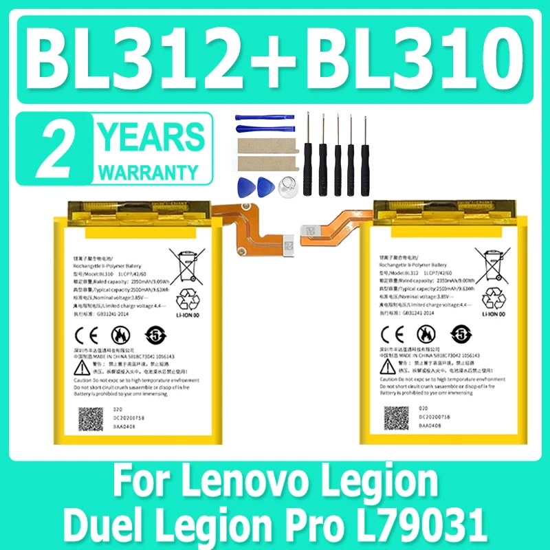 

New Battery For Lenovo Legion Duel Legion Pro L79031 BL310 BL312 Mobile Phone Batterij 3150mAh BL 310 BL 312 Battery + Tools