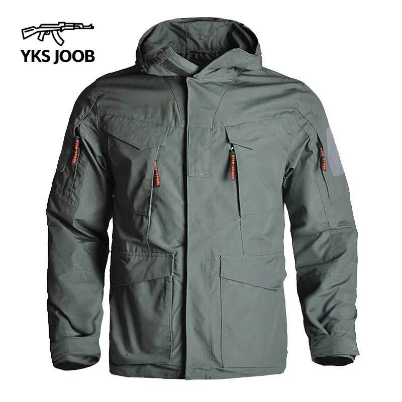 

Autumn Outdoor Military Tactics Men's Waterproof Jacket Multiple Pockets Zipper Wear Resistant Coat Men's Mountaineering Top