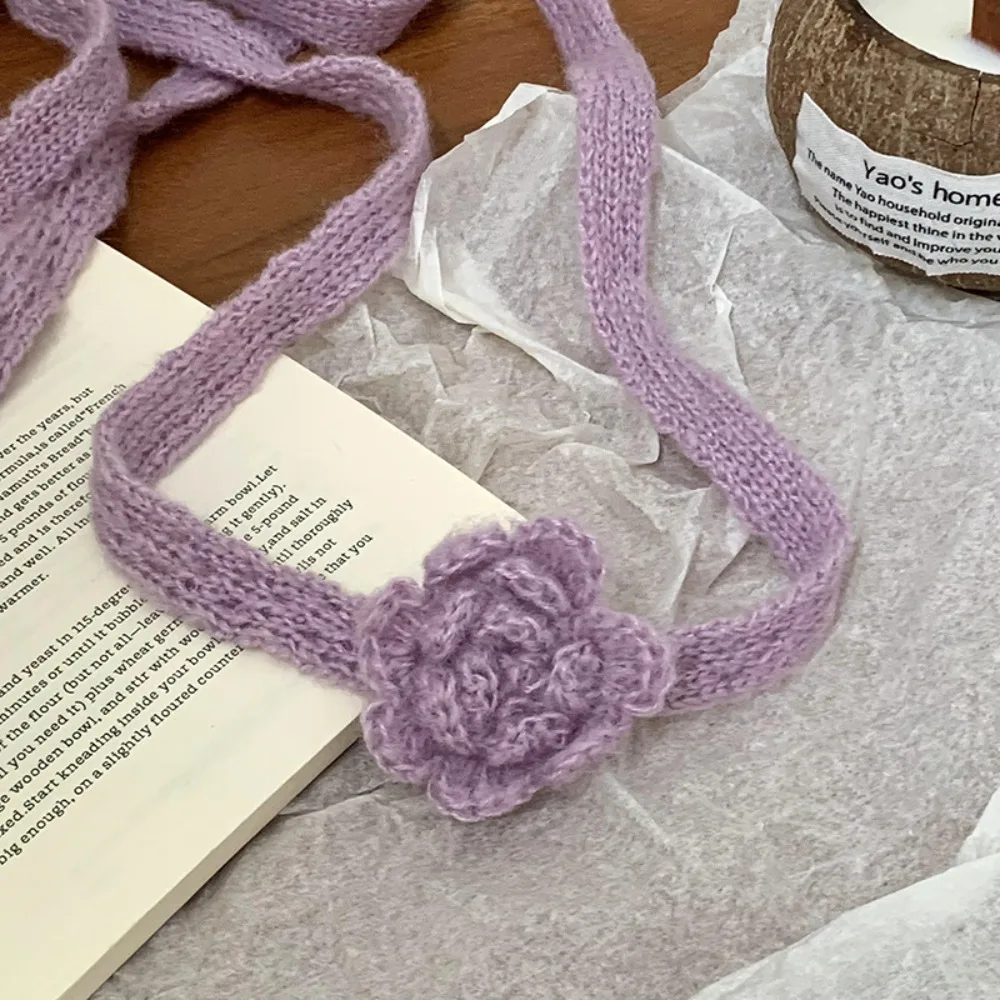 

Сплошной цвет, шаль из розовой шерсти, украшение для одежды, вязаный шарф в корейском стиле, вязаная лента ручной работы, длинные узкие шарфы для женщин