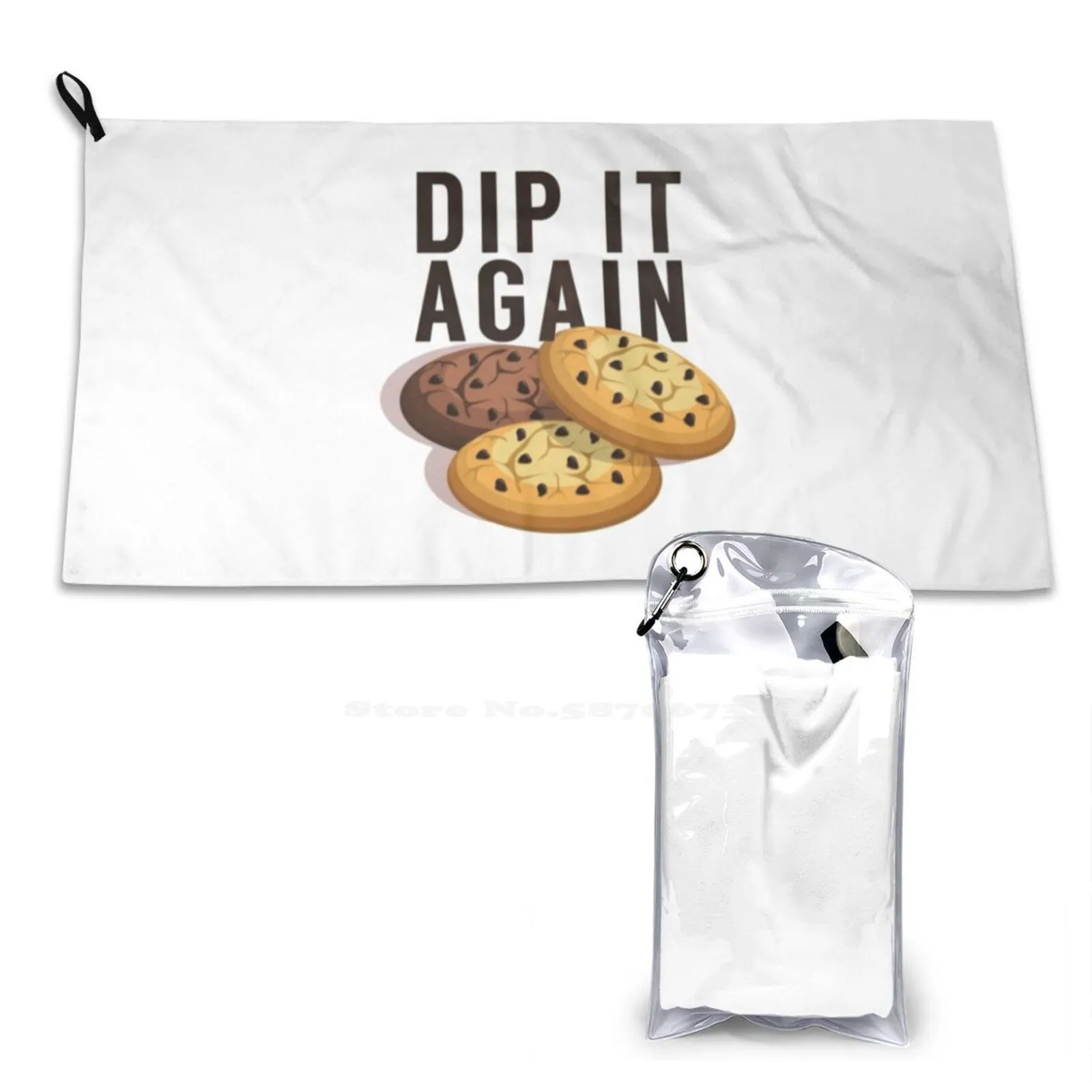 Dip It Again Soft Towel Quick Dry Sport Beach Towel Ghosts Pat Butcher Dip It Biscuit Tea Cookies Funny Humour Horrible