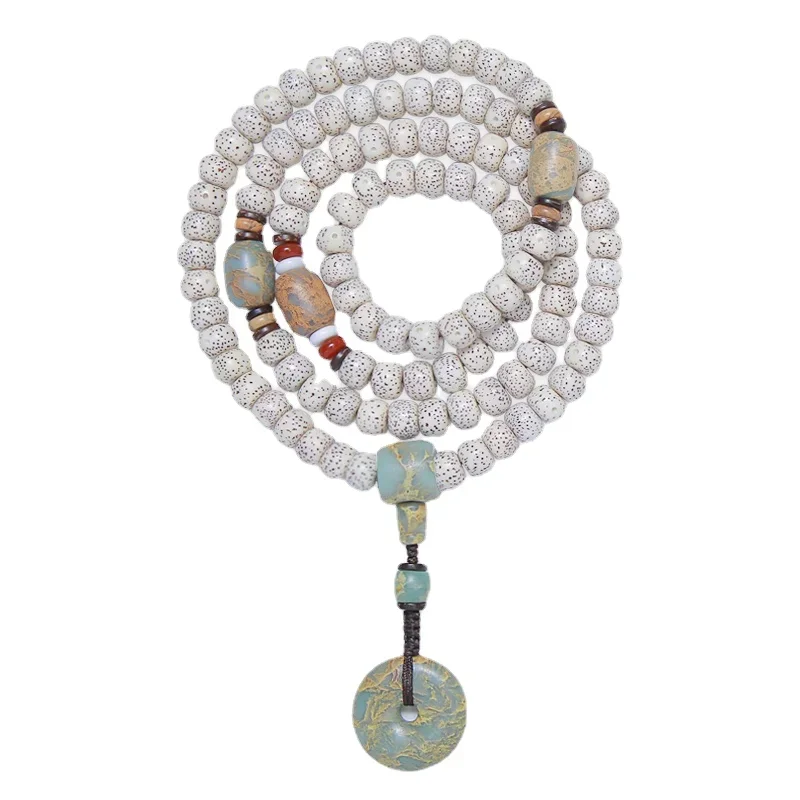 Hainan Xingyue Bodhi Bracelet Large White 108 Pieces Lunar January Original Seed High-Density Necklace Bracelet