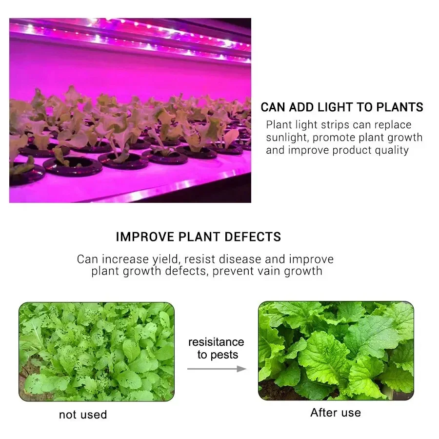 5V USB LED Plant Light Grow LED Strip 1-5m Full Spectrum Waterproof LED Chip For Greenhouse Flower Seedling Grow Tent Hydroponic