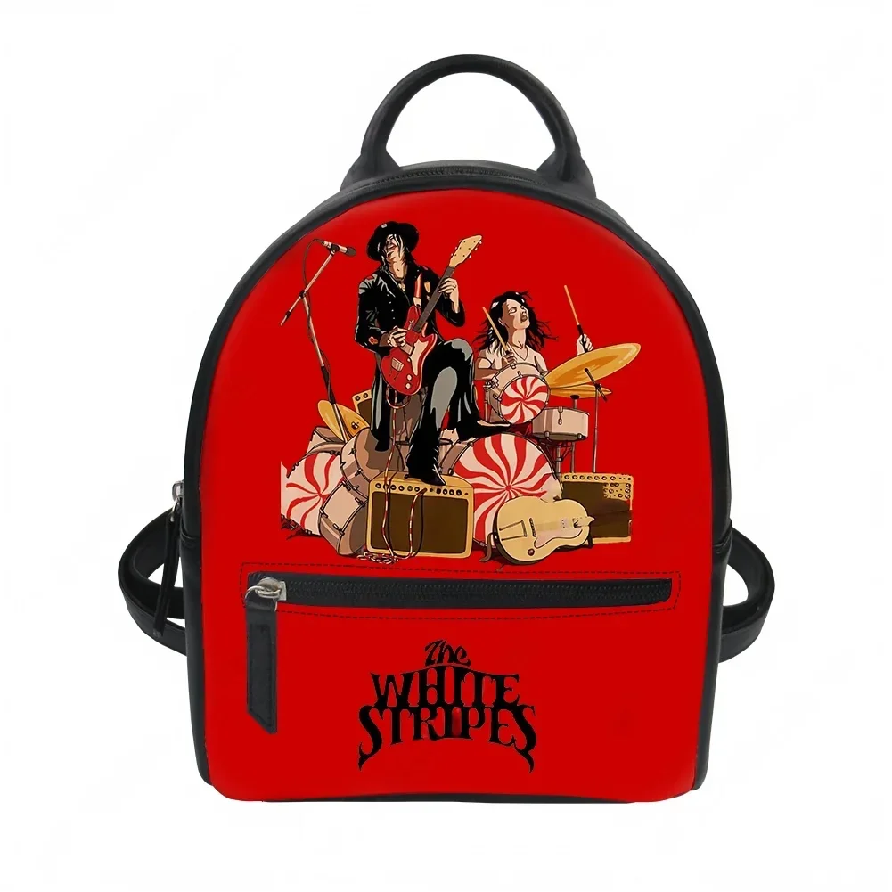 The White Stripes Backpack Purse Womens Schoolbags Personalized Double Shoulder Bag High Quality Travel Daypack Customized Bags