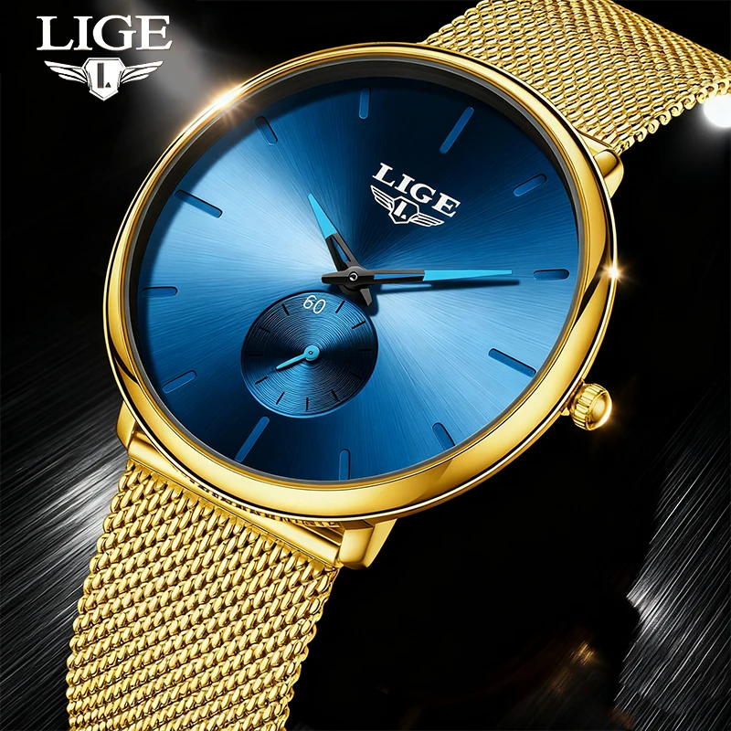 LIGE 2025 New Mens Watches Fashion Sports Top Brand Luxury Waterproof Simple Ultra-Thin Watch Men Quartz Clock Relogio Masculino
