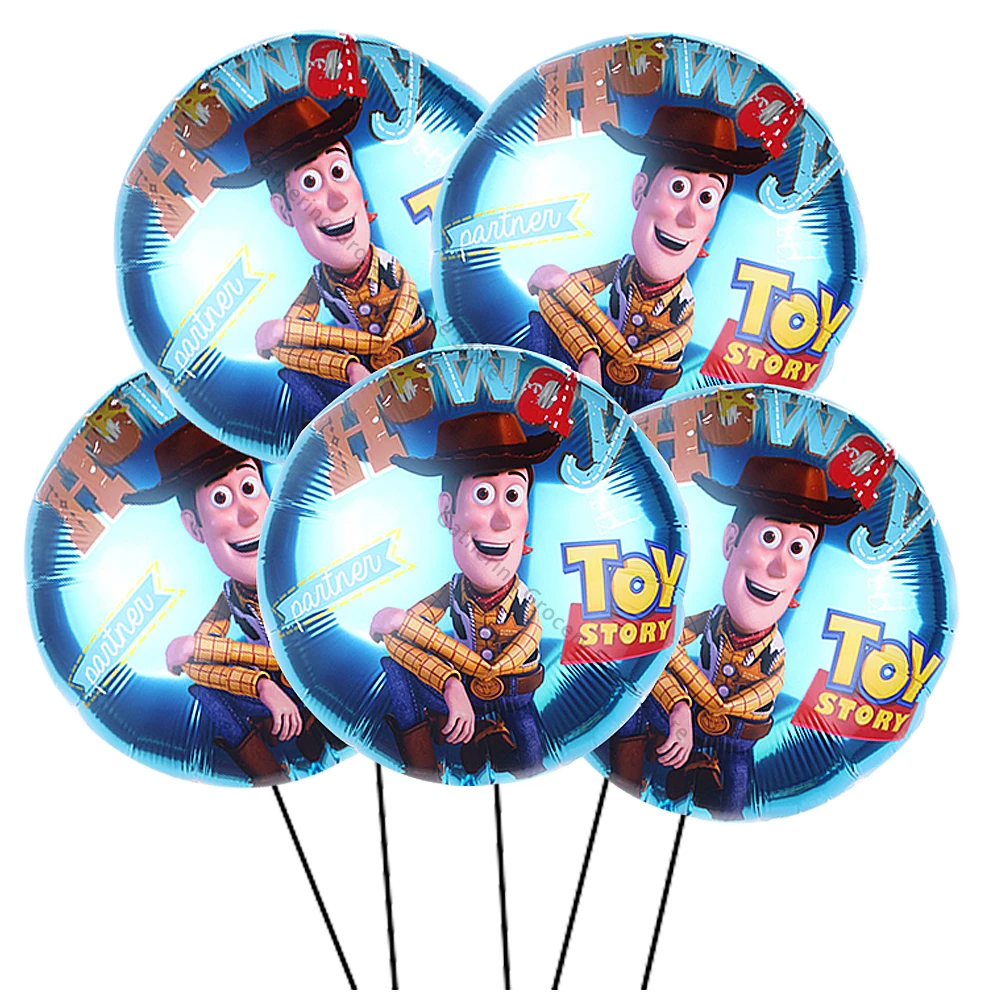 MINISO Toy Story Buzz Lightyear Woody 5Pcs 18in inflate Helium Globos Foil Ballon Party Supplies Girl Birthday Event Party Decor