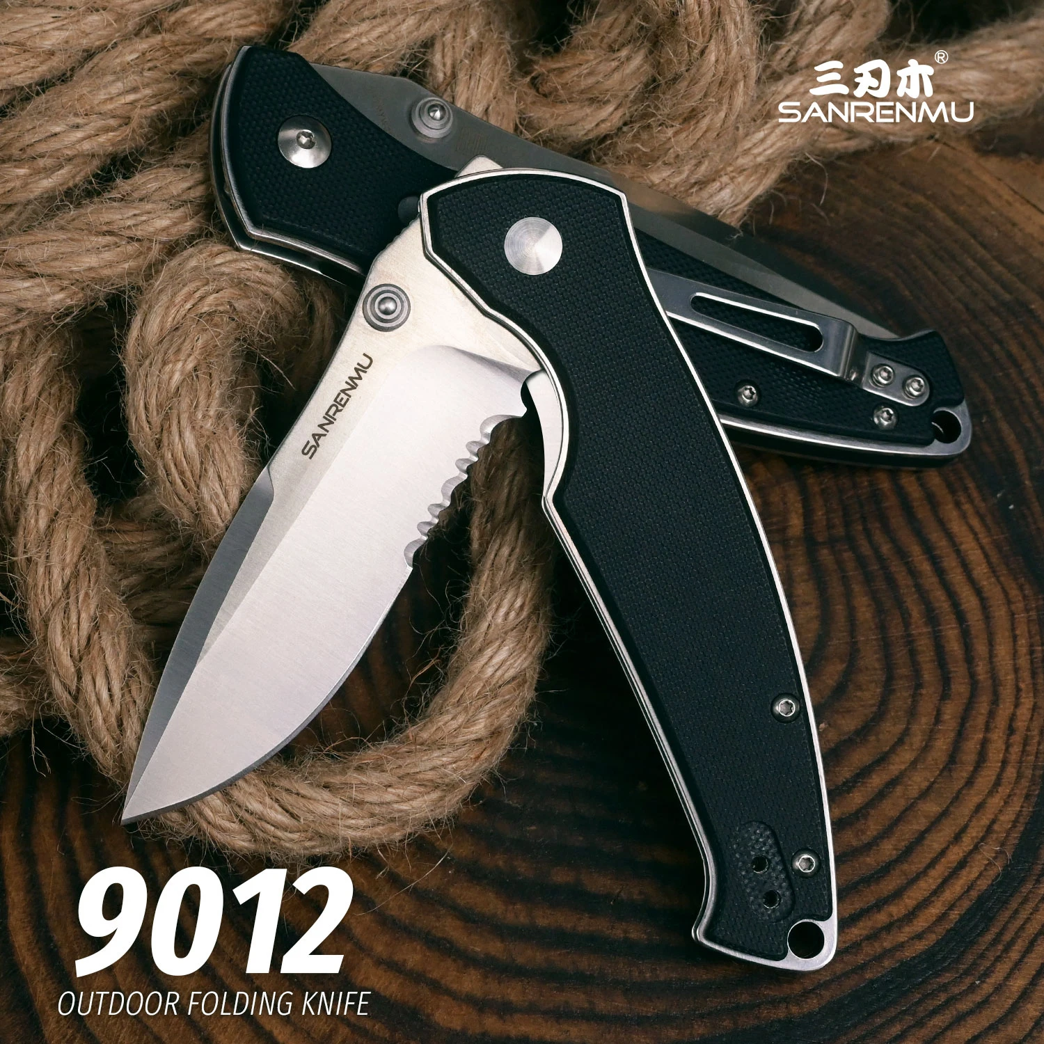 

SANRENMU SRM 9012 Pocket Folding Knife 12c27 Blade G10 Handle Camping Hunting Fishing Survival Outdoor Edc Tactical Tool knives