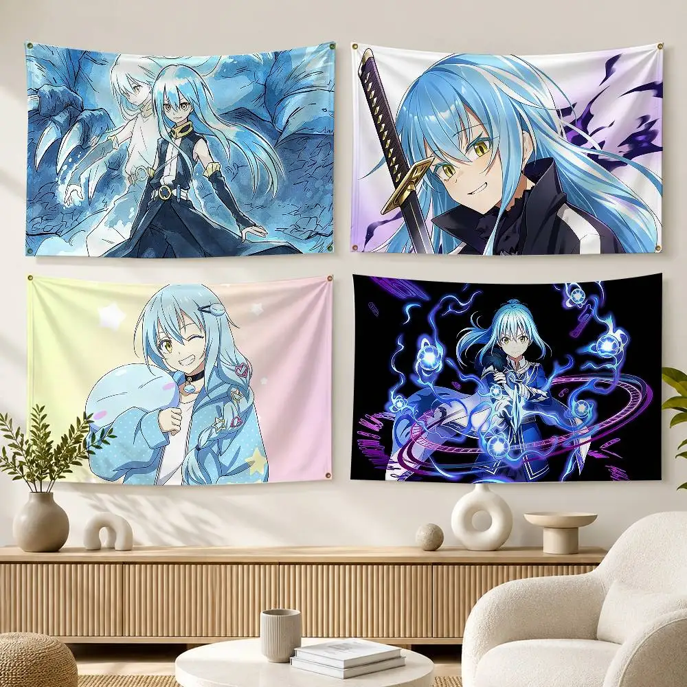 Anime R-Rimuru Tempest as a Slime  Flags Wall Hanging Background Art Banner for Bedroom Home Outdoor Decor