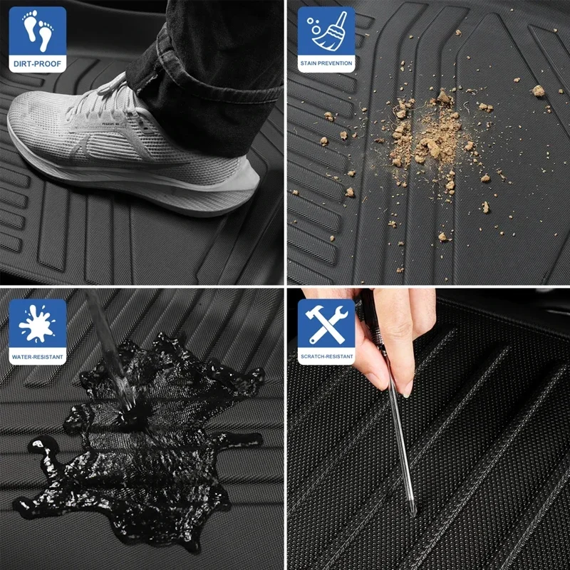 Car Floor Mats for Hyundai Tucson 2022 2023 2024 2025 2026 Hybrid (F) Cargo Liner TPE Trunk Mat and Foot Mat