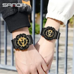 SANDA-reloj de cuarzo deportivo para hombre, cronógrafo de goma, automático, informal, militar, resistente al agua, a prueba de golpes, de lujo, nuevo, 299