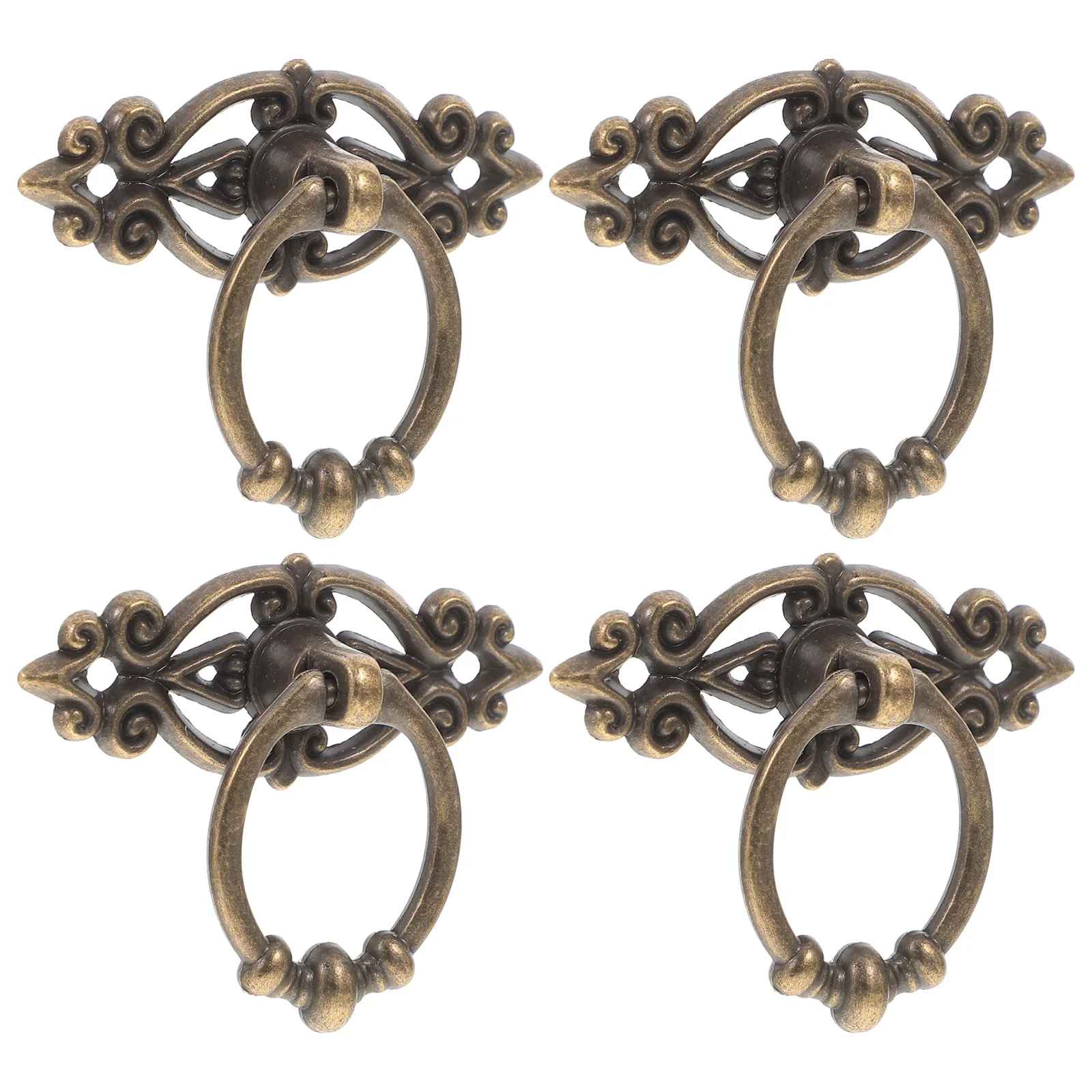 

6pcs Vintage Drop Bail Drawer Pulls Bronze Cabinet Handles For Dresser Nightstand Cupboard Hardware Zinc Alloy Swing