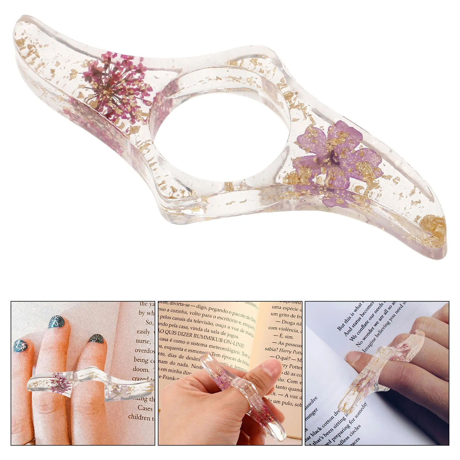 Charming Flower Bookmarks Ideal Gift Book Lovers Practical Design Secure Finger Hold Reading Experience Enhancer