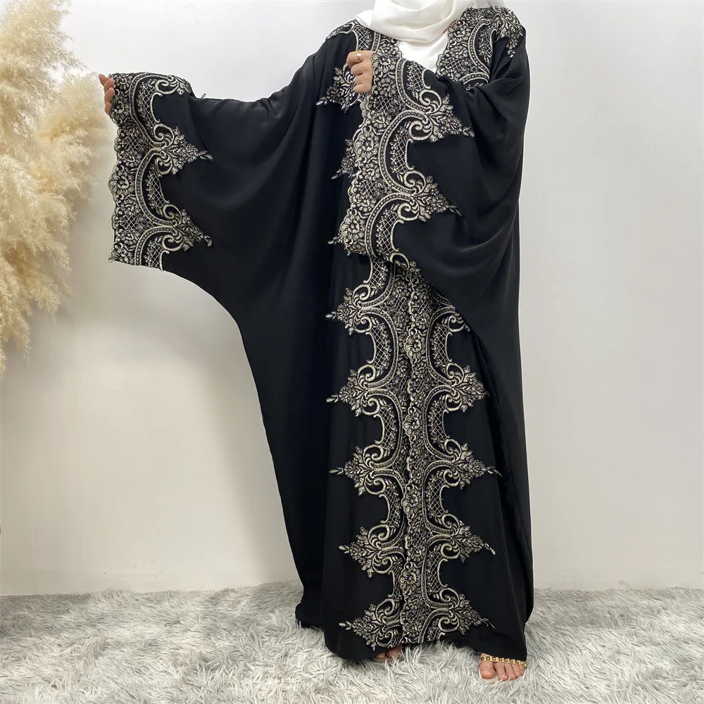 

TikTok Temu Fashion Muslim Bat Sleeve Cardigan Robe Abay 1417