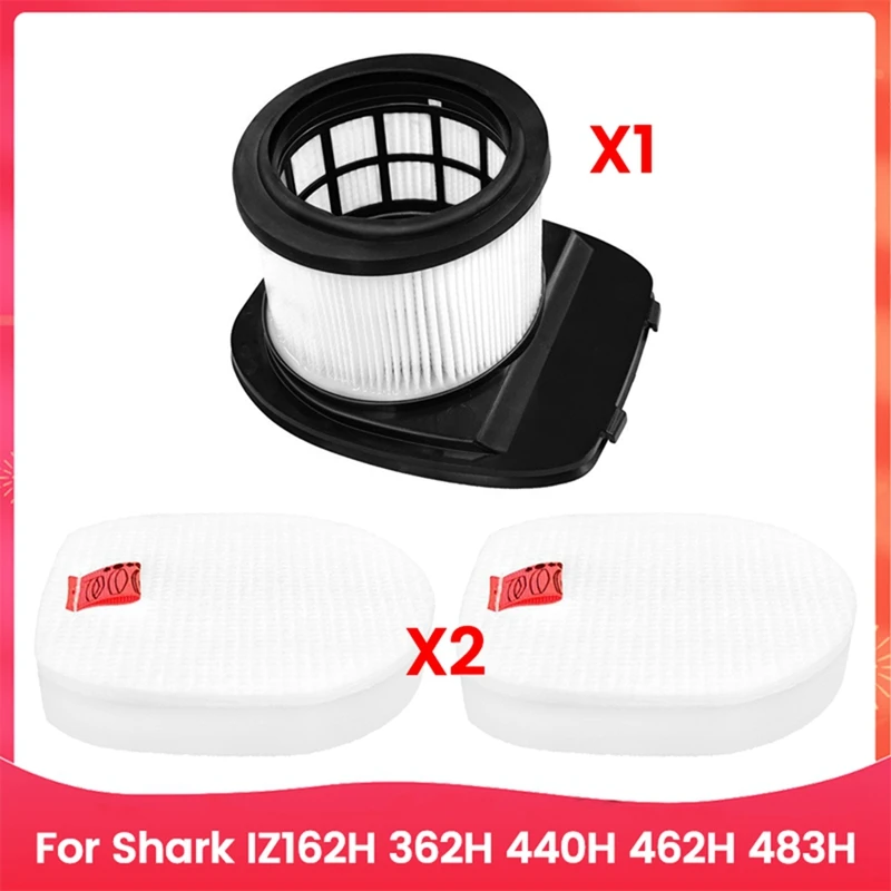 3PCS Vacuum Filter Kit For Shark IZ162H 362H 440H 462H 483H Vacuum Cleaner Accessories Replacement