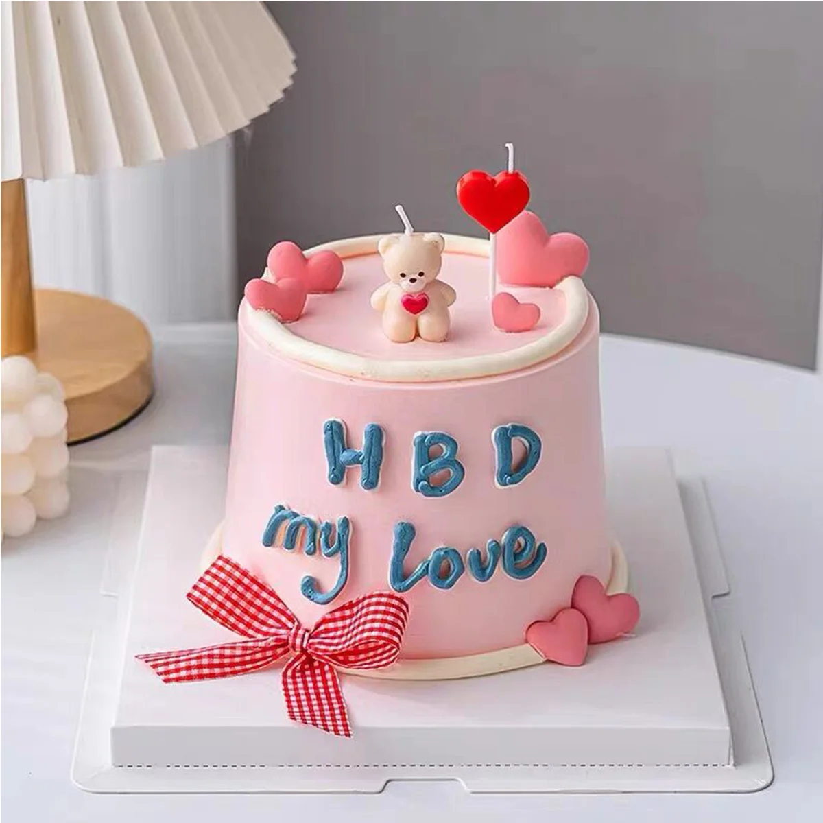 5pcs Cartoon Hug Bear Candle Set Cute Mini Bear and I Love You Funny Birthday Anniversary Candles Party Supplies Cake Decoration view 6