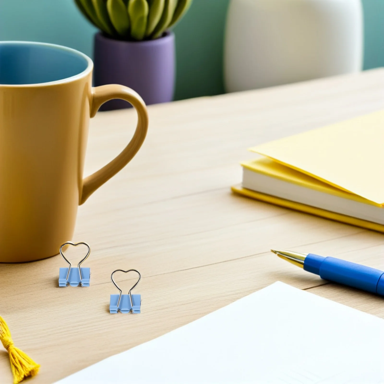 

24Pcs Heart Shape Metal Binder Clips Paper Holder Clamps for Office School Home Document Organization Notes Journaling Scrapbook